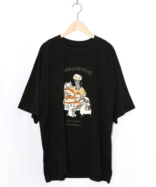 ScoLar Parity（スカラーパリティ）の「361110：桜咲千依さんコラボ第5弾 ちょこにゃんず パンケーキTシャツ（Tシャツ/カットソー・レディース・オフホワイト/ブラック/サックスブルー・M）」の19枚目の写真