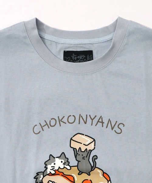 ScoLar Parity（スカラーパリティ）の「361110：桜咲千依さんコラボ第5弾 ちょこにゃんず パンケーキTシャツ（Tシャツ/カットソー・レディース・オフホワイト/ブラック/サックスブルー・M）」の22枚目の写真