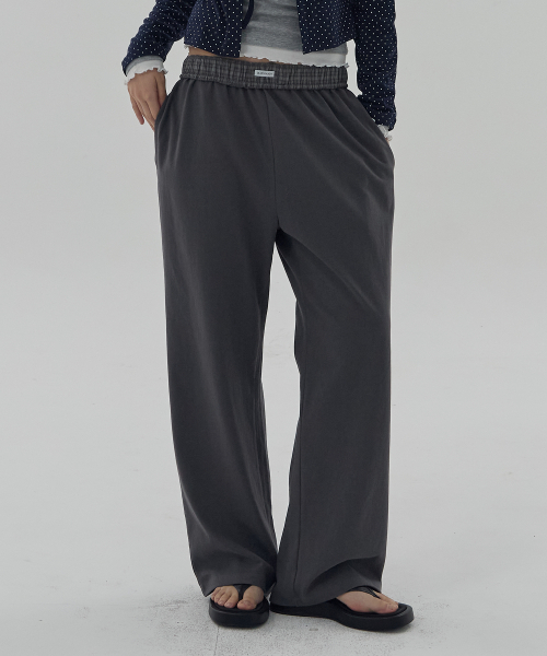 DEARSTALKER(ディアストーカー)の「D. BASIC DOUBLE CHECK COTTON PANTS - 2 COLOR(その他パンツ・レディース・ブラック/チャコール・FREE)」の3枚目の写真