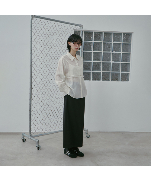 LAP(ラップ)の「Hラインマキシスカート AS1WS265(スカート・レディース・グレー/ブラック・SMALL/MEDIUM)」の6枚目の写真