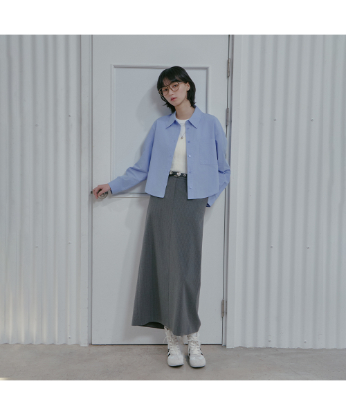 LAP(ラップ)の「Hラインマキシスカート AS1WS265(スカート・レディース・グレー/ブラック・SMALL/MEDIUM)」の7枚目の写真