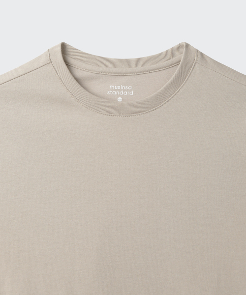 MUSINSA STANDARD KIDS（ムシンサスタンダードキッズ）の「リラックスドクルーネックTシャツ [ダスティベージュ]（Tシャツ/カットソー・レディース・その他・120/130/140/150/110/100/160）」の4枚目の写真