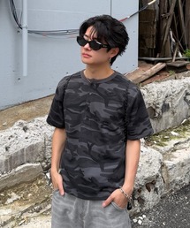 ADAMASTE（アダマスト）の「Camouflage Thermal Henry Neck T-shirt - 迷彩サーマルヘンリーネックTシャツ（Tシャツ/カットソー）」