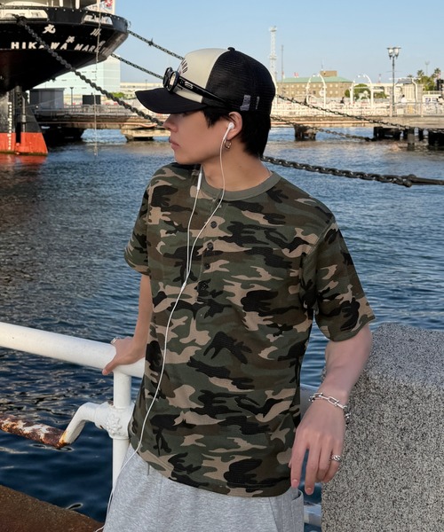 ADAMASTE(アダマスト)の「Camouflage Thermal Henry Neck T-shirt - 迷彩サーマルヘンリーネックTシャツ(Tシャツ/カットソー・メンズ・ブラック/カーキ・MEDIUM/LARGE)」の9枚目の写真