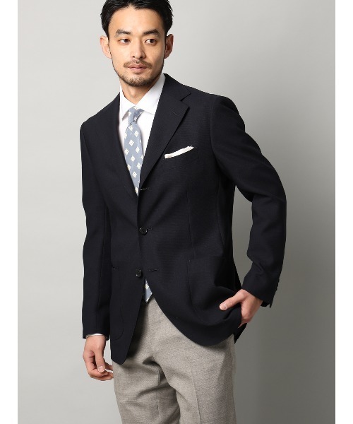SUIT SQUARE(スーツスクエア)の「ジャケット ウォッシャブル ウールポリエステル 無地(テーラードジャケット・メンズ・ネイビー・175cm-ややがっしり(AB体)/175cm-普通(A体)/170cm-ややがっしり(AB体)/170cm-普通(A体)/165cm-普通(A体))」の1枚目の写真