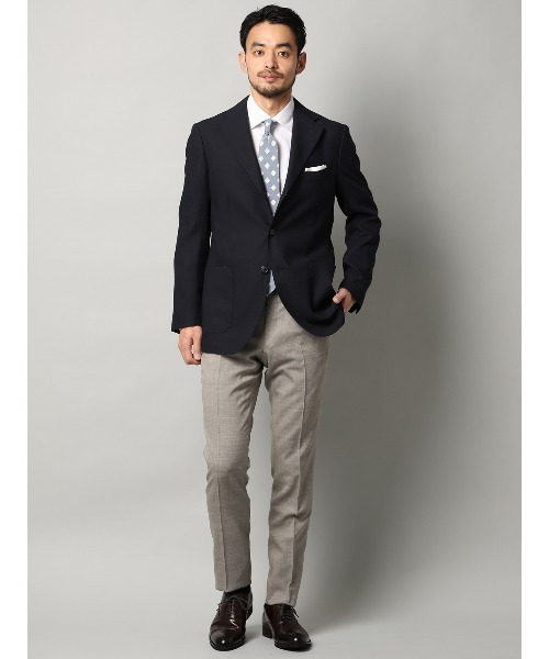 SUIT SQUARE(スーツスクエア)の「ジャケット ウォッシャブル ウールポリエステル 無地(テーラードジャケット・メンズ・ネイビー・175cm-ややがっしり(AB体)/175cm-普通(A体)/170cm-ややがっしり(AB体)/170cm-普通(A体)/165cm-普通(A体))」の3枚目の写真