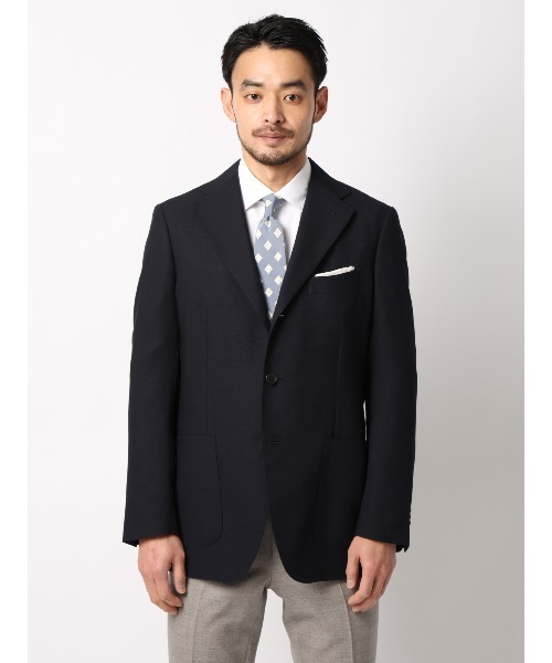 SUIT SQUARE(スーツスクエア)の「ジャケット ウォッシャブル ウールポリエステル 無地(テーラードジャケット・メンズ・ネイビー・175cm-ややがっしり(AB体)/175cm-普通(A体)/170cm-ややがっしり(AB体)/170cm-普通(A体)/165cm-普通(A体))」の4枚目の写真