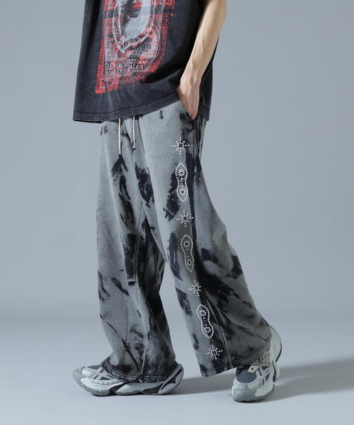 DANKE SCHON(ダンケシェーン)の「DankeSchon/ダンケシェーン/STUDS SWEAT BAGGY PANTS(スウェットパンツ・レディース・ブラウン/グレー/ネイビー・M/L/S)」の2枚目の写真