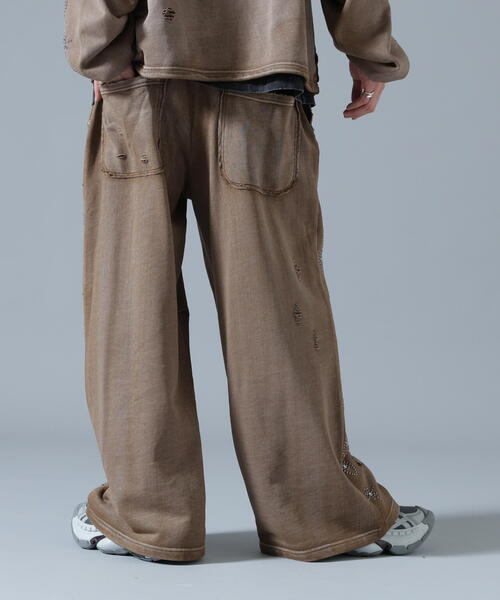 DANKE SCHON(ダンケシェーン)の「DankeSchon/ダンケシェーン/STUDS SWEAT BAGGY PANTS(スウェットパンツ・レディース・ブラウン/グレー/ネイビー・M/L/S)」の5枚目の写真