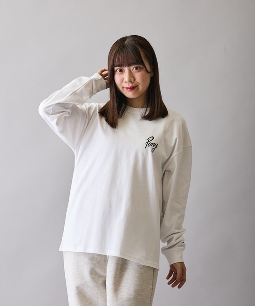 PONY(ポニー)の「【PONY】別注 プリント 別注 長袖Tシャツ(Tシャツ/カットソー・メンズ・ホワイト/ブラック/ホワイト系1/ホワイト系/ブラック系/ブラック系1・MEDIUM/SMALL/X-LARGE/LARGE)」の9枚目の写真