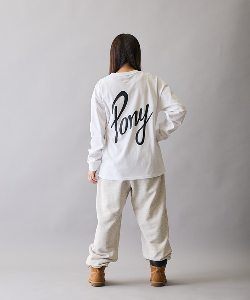 PONY(ポニー)の「【PONY】別注 プリント 別注 長袖Tシャツ(Tシャツ/カットソー・メンズ・ホワイト/ブラック/ホワイト系1/ホワイト系/ブラック系/ブラック系1・MEDIUM/SMALL/X-LARGE/LARGE)」の12枚目の写真
