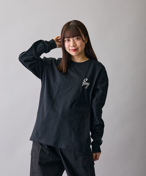 PONY(ポニー)の「【PONY】別注 プリント 別注 長袖Tシャツ(Tシャツ/カットソー・メンズ・ホワイト/ブラック/ホワイト系1/ホワイト系/ブラック系/ブラック系1・MEDIUM/SMALL/X-LARGE/LARGE)」の14枚目の写真