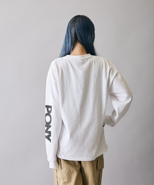 PONY(ポニー)の「【PONY】別注 プリント 別注 長袖Tシャツ(Tシャツ/カットソー・メンズ・ホワイト/ブラック/ホワイト系1/ホワイト系/ブラック系/ブラック系1・MEDIUM/SMALL/X-LARGE/LARGE)」の22枚目の写真