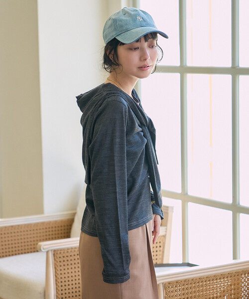 FREAK'S STORE(フリークスストア)の「とろみシアー ステッチ ロンT(Tシャツ/カットソー・レディース・チャコール/ベージュ/オフホワイト/ピンク・フリ-)」の14枚目の写真