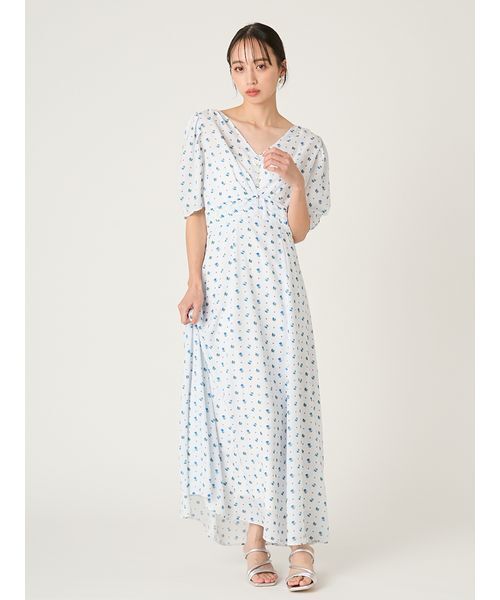 FRAY I.D（フレイアイディー）の「【LIBERTY×FRAY I.D】パフスリーブワンピース（ワンピース・レディース・ホワイト/ネイビー/グリーン・1/0）」の4枚目の写真