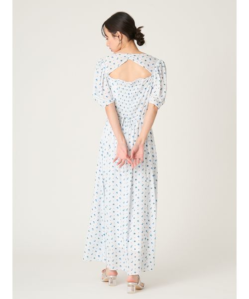 FRAY I.D（フレイアイディー）の「【LIBERTY×FRAY I.D】パフスリーブワンピース（ワンピース・レディース・ホワイト/ネイビー/グリーン・1/0）」の5枚目の写真