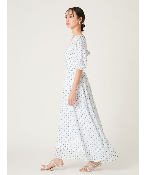 FRAY I.D（フレイアイディー）の「【LIBERTY×FRAY I.D】パフスリーブワンピース（ワンピース・レディース・ホワイト/ネイビー/グリーン・1/0）」の6枚目の写真