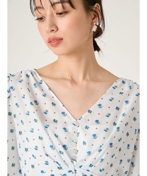 FRAY I.D（フレイアイディー）の「【LIBERTY×FRAY I.D】パフスリーブワンピース（ワンピース・レディース・ホワイト/ネイビー/グリーン・1/0）」の7枚目の写真