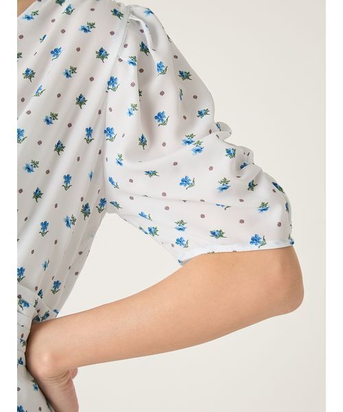 FRAY I.D（フレイアイディー）の「【LIBERTY×FRAY I.D】パフスリーブワンピース（ワンピース・レディース・ホワイト/ネイビー/グリーン・1/0）」の8枚目の写真