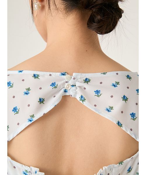 FRAY I.D（フレイアイディー）の「【LIBERTY×FRAY I.D】パフスリーブワンピース（ワンピース・レディース・ホワイト/ネイビー/グリーン・1/0）」の11枚目の写真