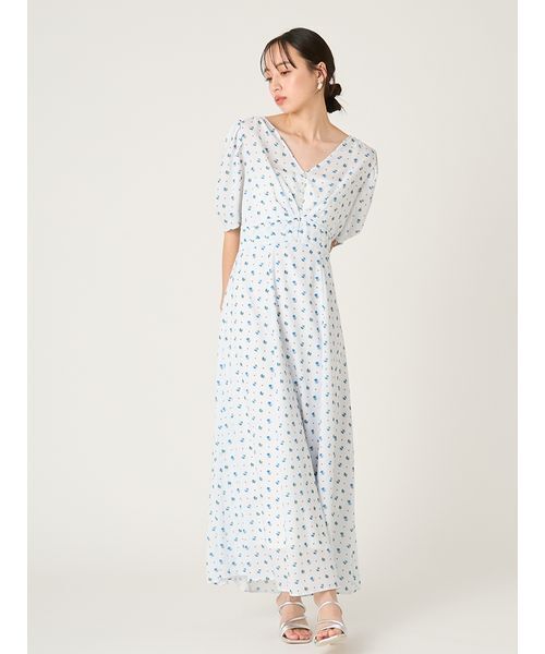 FRAY I.D（フレイアイディー）の「【LIBERTY×FRAY I.D】パフスリーブワンピース（ワンピース・レディース・ホワイト/ネイビー/グリーン・1/0）」の18枚目の写真