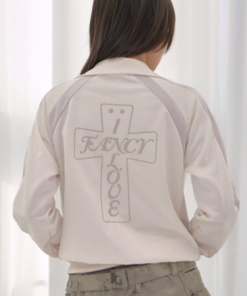 FANCY CLUB(ファンシークラブ)の「A'GEM/9 × .kom 『FANCY CLUB/ファンシークラブ』 FROSS GLOSSY TRACK TOP/フロス グロッシー トラックジャケット(その他アウター・レディース・アイボリー/カーキ/ライトブルー・FREE)」の2枚目の写真
