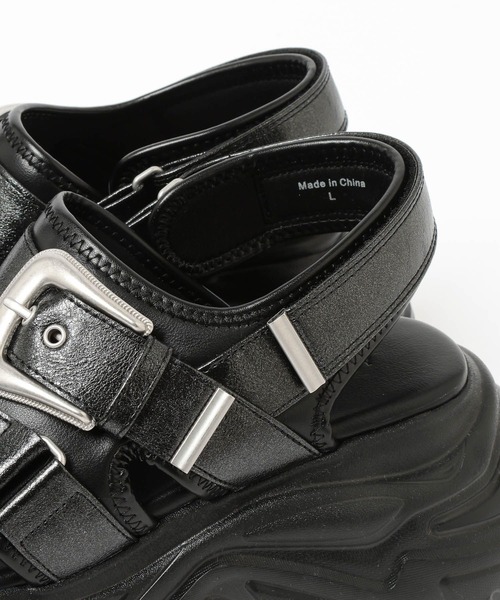 PAGEBOY（ページボーイ）の「≪S/M/Lの3サイズ展開≫ モードバックルスポサン（サンダル・レディース・ブラック系その他/ブラック/グレー系その他・SMALL/MEDIUM/LARGE）」の21枚目の写真