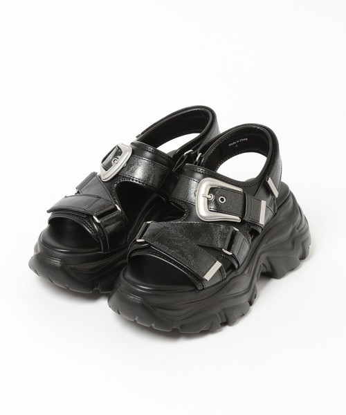 PAGEBOY（ページボーイ）の「≪S/M/Lの3サイズ展開≫ モードバックルスポサン（サンダル・レディース・ブラック系その他/ブラック/グレー系その他・SMALL/MEDIUM/LARGE）」の17枚目の写真