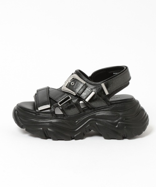 PAGEBOY（ページボーイ）の「≪S/M/Lの3サイズ展開≫ モードバックルスポサン（サンダル・レディース・ブラック系その他/ブラック/グレー系その他・SMALL/MEDIUM/LARGE）」の19枚目の写真