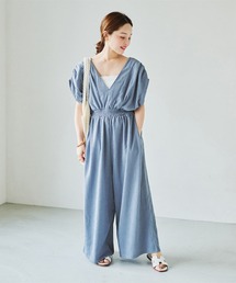 KOBE LETTUCE（コウベレタス）の「[ 田中亜希子さんコラボ ] 選べるサイズ深Vネックオールインワン（つなぎ/オールインワン）」