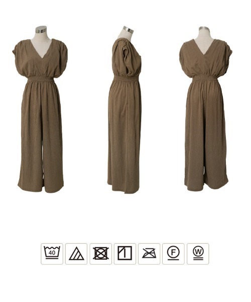 KOBE LETTUCE（コウベレタス）の「[ 田中亜希子さんコラボ ] 選べるサイズ深Vネックオールインワン（つなぎ/オールインワン・レディース・モカ/ブラック/ブルー・PM/M）」の18枚目の写真