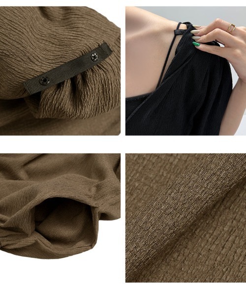 KOBE LETTUCE（コウベレタス）の「[ 田中亜希子さんコラボ ] 選べるサイズ深Vネックオールインワン（つなぎ/オールインワン・レディース・モカ/ブラック/ブルー・PM/M）」の20枚目の写真