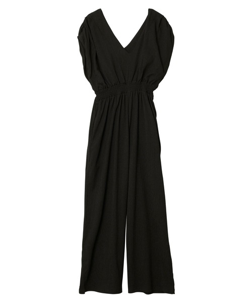 KOBE LETTUCE（コウベレタス）の「[ 田中亜希子さんコラボ ] 選べるサイズ深Vネックオールインワン（つなぎ/オールインワン・レディース・モカ/ブラック/ブルー・PM/M）」の5枚目の写真