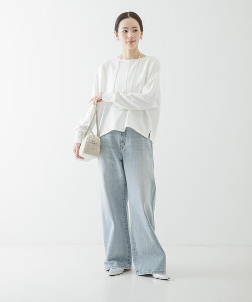 URBAN RESEARCH（アーバンリサーチ）の「ダンボールドルマントップス（スウェット・レディース・ネイビー/オフホワイト・FREE）」の8枚目の写真