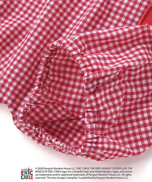 SLAP SLIP BABY(スラップスリップベビー)の「【絵本コラボ-はらぺこあおむし-】無地&チェック柄パンツ+帽子セットベビー(70~80cm)(その他ベビーウェア・キッズ・グリーン系その他/レッド系その他・FREE)」の6枚目の写真