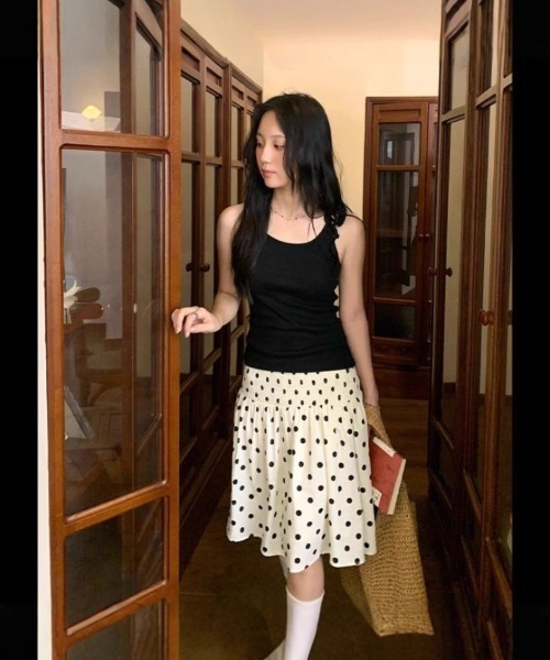 Ritzy（リッツィー）の「ドット柄　ギャザースカート（スカート・レディース・ベージュ・M）」の14枚目の写真