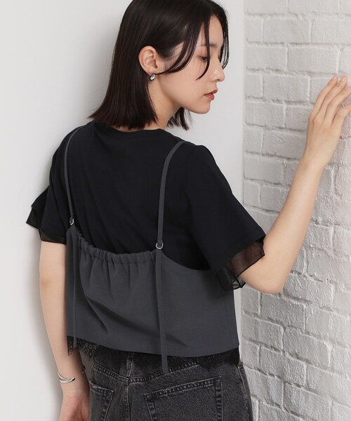 THE SHOP TK (ザ ショップ ティーケー )の「【セットアップ可】麻調 レース切り替えキャミ(タンクトップ・レディース・チャコールグレー/ナチュラル・12/13)」の12枚目の写真
