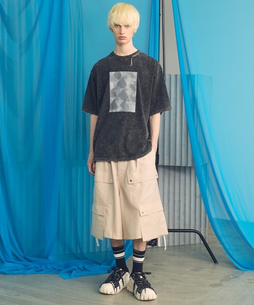MAISON SPECIAL(メゾンスペシャル)の「《UNISEX》Fade Abstract Hand-Printed Prime-Over Stitched Crew Neck T-shirt/フェードアブストラクトハンドプリントプライムオーバーステッチクルーネックTシャツ【MAISON SPECIAL/メゾンスペシャル】(Tシャツ/カットソー・メンズ・その他1/グレー/チャコールグレー・0/1/2)」の8枚目の写真