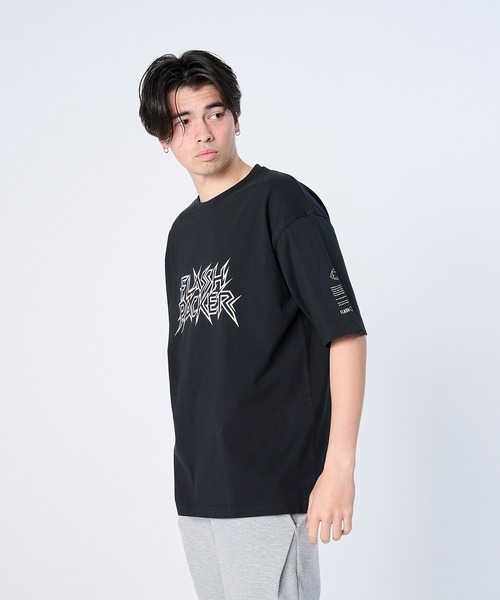 FLASH PACKER(フラッシュパッカー)の「FLASH PACKER フラッシュパッカー/ Dry Silky Cotton パンクロゴ 半袖Tシャツ ボックスシルエット ユニセックス // XT-EDGY(Tシャツ/カットソー・メンズ・ホワイト/ブラック・MEDIUM/LARGE/X-LARGE/SMALL)」の1枚目の写真