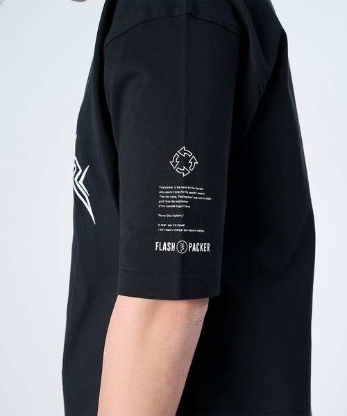 FLASH PACKER(フラッシュパッカー)の「FLASH PACKER フラッシュパッカー/ Dry Silky Cotton パンクロゴ 半袖Tシャツ ボックスシルエット ユニセックス // XT-EDGY(Tシャツ/カットソー・メンズ・ホワイト/ブラック・MEDIUM/LARGE/X-LARGE/SMALL)」の10枚目の写真