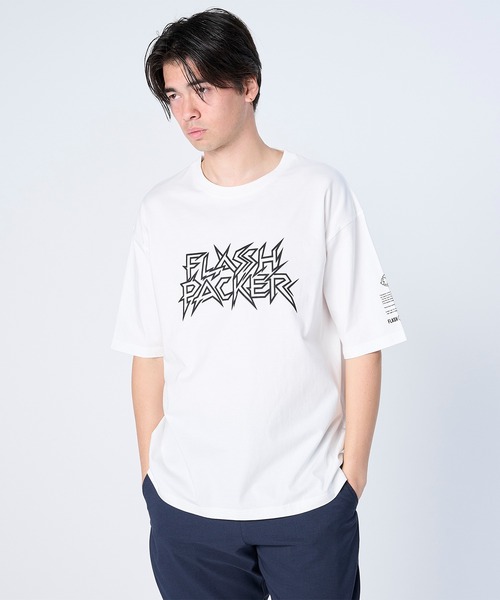 FLASH PACKER(フラッシュパッカー)の「FLASH PACKER フラッシュパッカー/ Dry Silky Cotton パンクロゴ 半袖Tシャツ ボックスシルエット ユニセックス // XT-EDGY(Tシャツ/カットソー・メンズ・ホワイト/ブラック・MEDIUM/LARGE/X-LARGE/SMALL)」の15枚目の写真