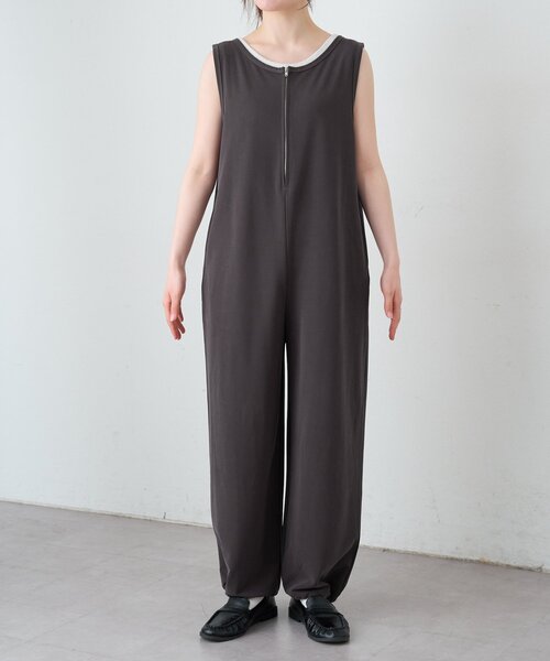 CIAOPANIC TYPY（チャオパニックティピー）の「フロントZIP裾ドロストオールインワン（つなぎ/オールインワン・レディース・ブラック/チャコールグレー/ベージュ・LARGE/MEDIUM/SMALL）」の21枚目の写真