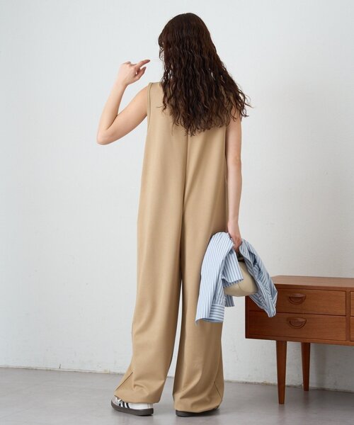 CIAOPANIC TYPY（チャオパニックティピー）の「フロントZIP裾ドロストオールインワン（つなぎ/オールインワン・レディース・ブラック/チャコールグレー/ベージュ・LARGE/MEDIUM/SMALL）」の13枚目の写真