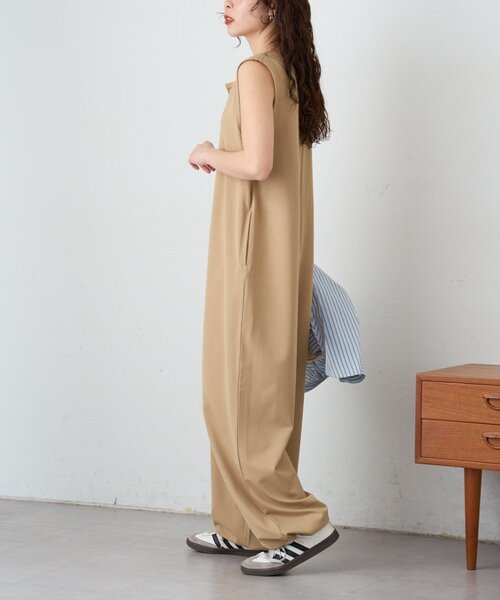 CIAOPANIC TYPY（チャオパニックティピー）の「フロントZIP裾ドロストオールインワン（つなぎ/オールインワン・レディース・ブラック/チャコールグレー/ベージュ・LARGE/MEDIUM/SMALL）」の14枚目の写真