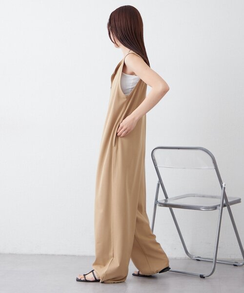 CIAOPANIC TYPY(チャオパニックティピー)の「【3サイズ展開】フロントZIP裾ドロストオールインワン(つなぎ/オールインワン・レディース・ブラック/チャコールグレー/ベージュ・LARGE/MEDIUM/SMALL)」の4枚目の写真