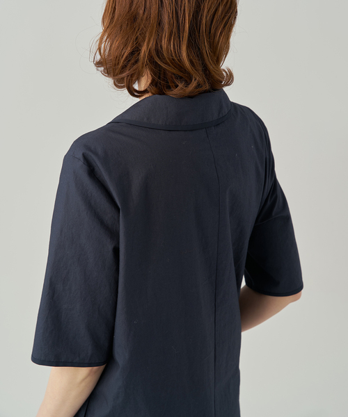 VERMEIL par iena（ヴェルメイユパーイエナ）の「Cotton Linen Flare Dress（ワンピース・レディース・ネイビー/ホワイト・38/36）」の7枚目の写真