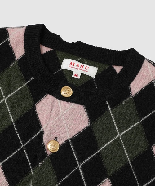 MASU(エムエーエスユー)の「DIAMOND SCRAPED CARDIGAN(カーディガン/ボレロ・メンズ・ピンク系その他/グリーン系その他/イエロー系その他・48/46)」の7枚目の写真