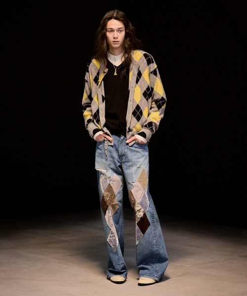 MASU(エムエーエスユー)の「DIAMOND SCRAPED CARDIGAN(カーディガン/ボレロ・メンズ・ピンク系その他/グリーン系その他/イエロー系その他・48/46)」の5枚目の写真