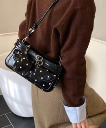 26ss ポーチ付きドット柄ショルダーバッグ