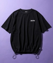 2026SS THRASHER/スラッシャー ナイロンストレッチ ワンポイント刺繍 ドローコード オーバーサイズ 半袖Tシャツ メンズ レディース